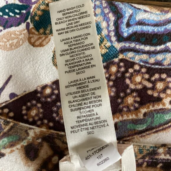 Chico's Poncho Faux Suede Paisley Floral Sz S/M #132M - Picture 10 of 10